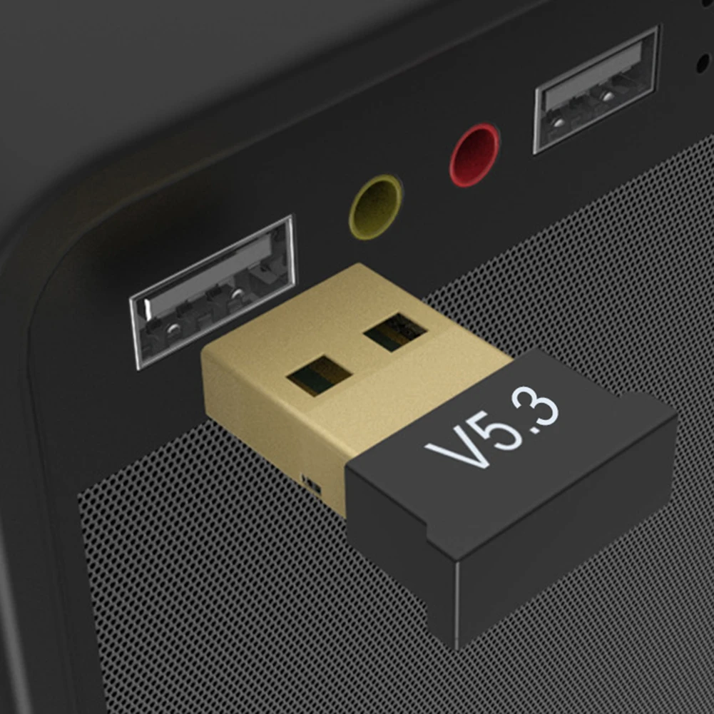 USB Bluetooth совместимый адаптер 5,3 музыкальный приемник адаптер Plug & Play Поддержка Windows 11/10/8.1 беспроводной адаптер для настольного ПК