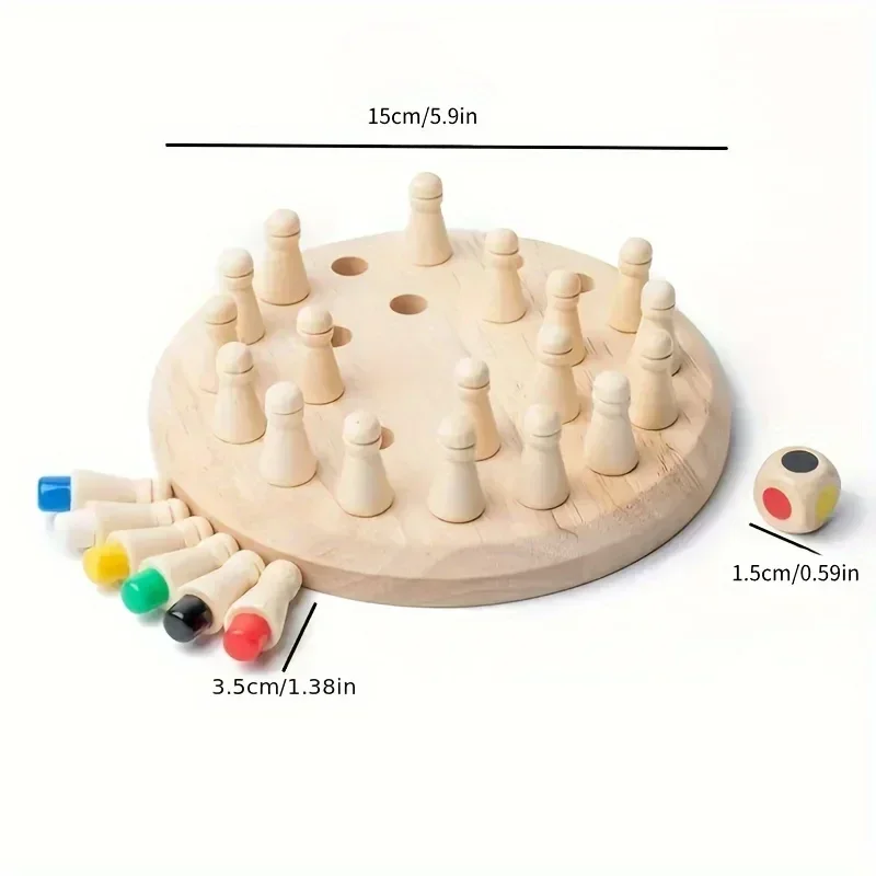 Memory-Match-Spiel aus Holz – Lern-Schachpuzzle für Kinder und Erwachsene – Fortgeschrittene – tragbares Familienbrettspiel