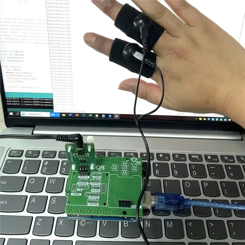 

[NEW A09R!】 New For Arduino Compatible Galvanic Skin Response Sensor Kit For Measurable Psychology Testing Health GSR Biofeedbac