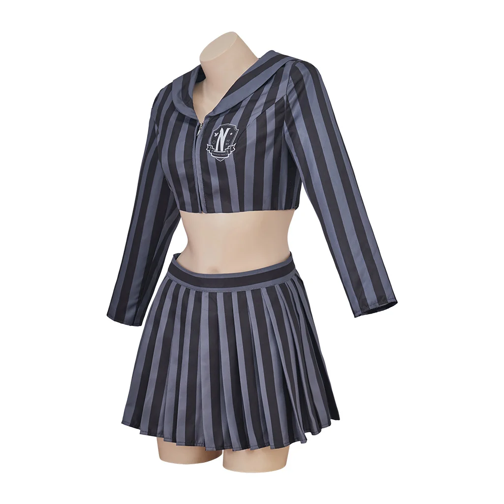 Schooluniform Vrouwen Halloween Kostuum Crop Top En Mini Rok Set