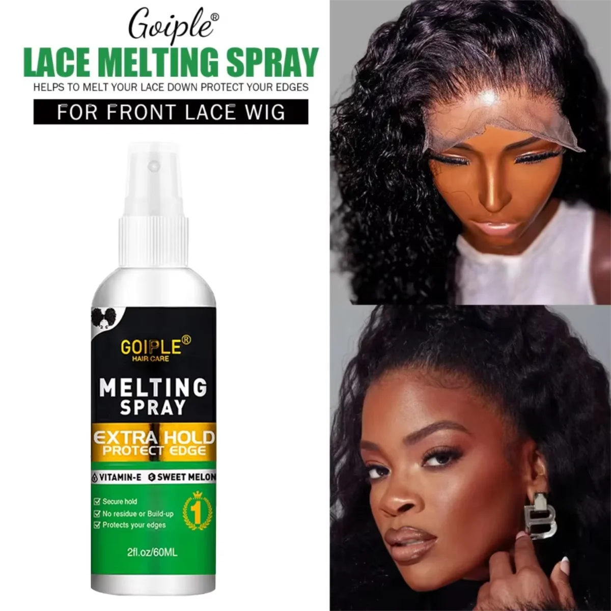 Lace Wig Melting Holding Spray,Strong Wig Adhesive Glue for Toupee Front or Ultra Firm Hold Fast Drying Waterproof Glue Wig Glue image 4