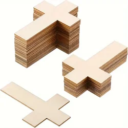 10pcs Wooden Cross Catholic Wood Crosses for Crafts Small Baptism Decor Rustic Standing Cross for Table First Communion