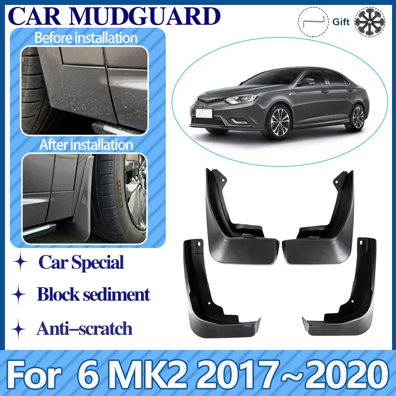 

Car Mud Flap For MG 6 MK2 eMG6 PHEV 2017 2018 2019 2020 Anti-splash Mudguards Front Rear Flaps Fender Guard Car Auto Accessories