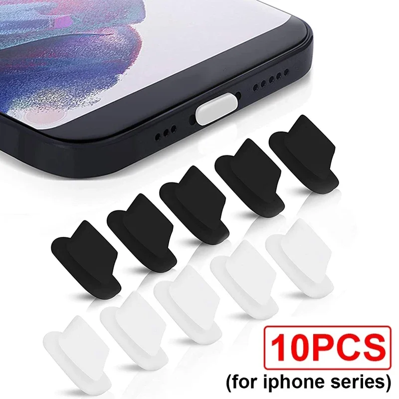 For iOS Silicone Phone Dust Plug for iPhone 14 13 Pro Max 12 11 XS Charging Port Protector Rubber Dustproof Cover Caps For Apple