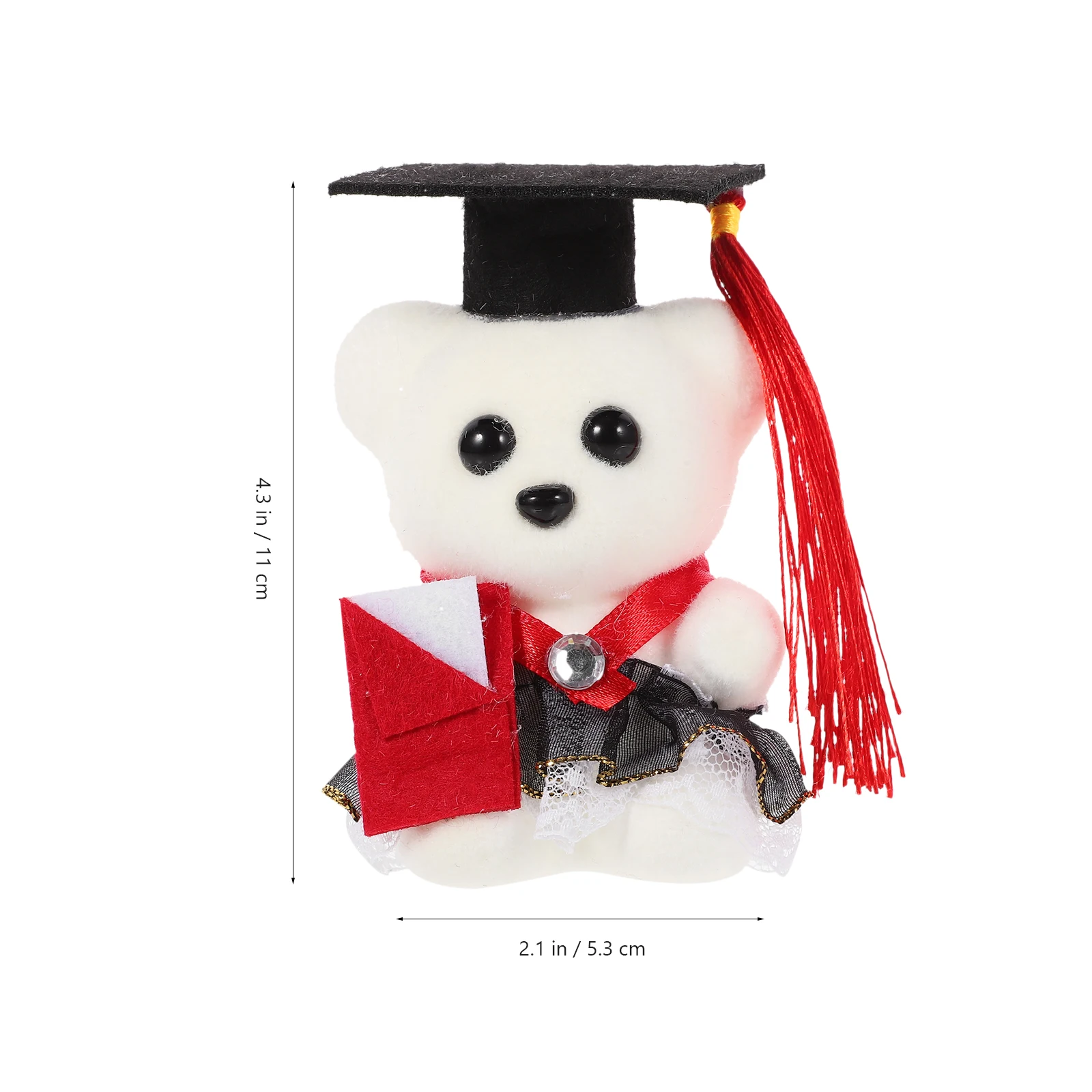 10pcs Graduation Bear Decor Stuffed Plush Table Ornament Doctor Bear Cartoon Flower Bundle Packaging Materials Gift