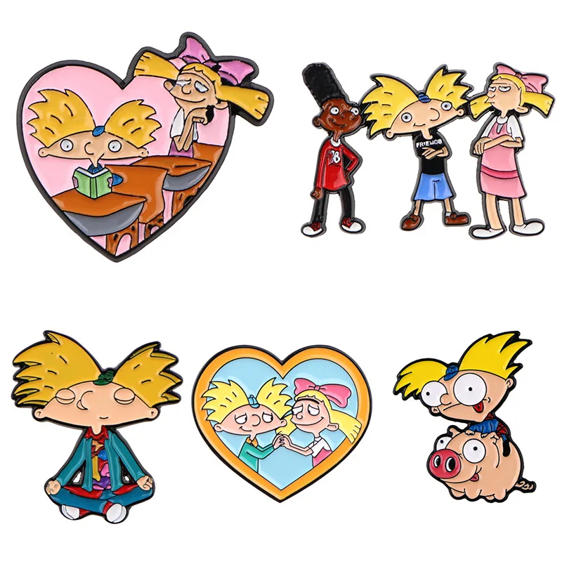 Hey Arnold Dripping Oil Badge Badge Alloy Accessories Pin Clothing Backpack Jewelry Export Cross-border Brooch