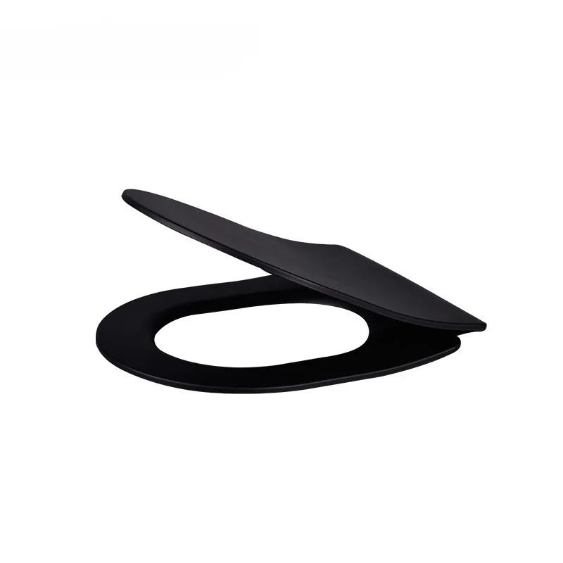 Toilet cover quick release design slow drop toilet black matte thin black toilet cover