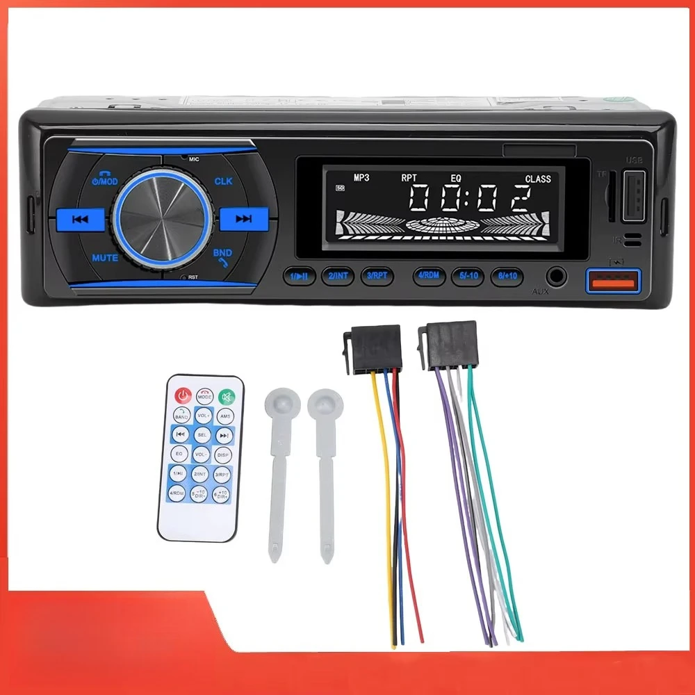 Single DIN Car Radio Wireless Remote Stereo Audio System with RGB Light APP Control Support FM Lossless MP3 Memory Card Slot
