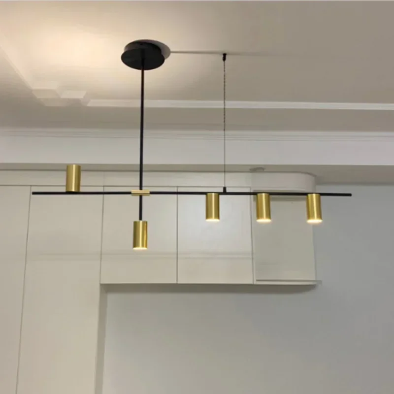 Foco para restaurante, luz minimalista moderna para sala de estar, foco creativo de tira larga, mesa de comedor, Bar, luces colgantes para mostrador