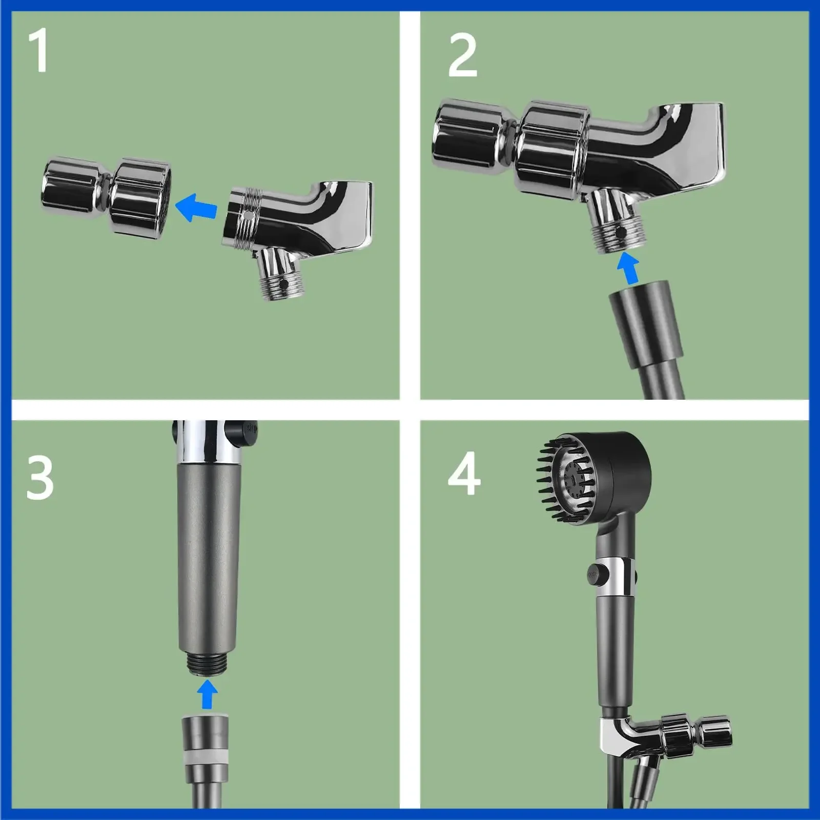샤워헤드 고압 마사지 샤워헤드, 휴대용 필터, 강우 수도꼭지, 욕실 목욕, 혁신적인 액세서리, 3 가지 모드