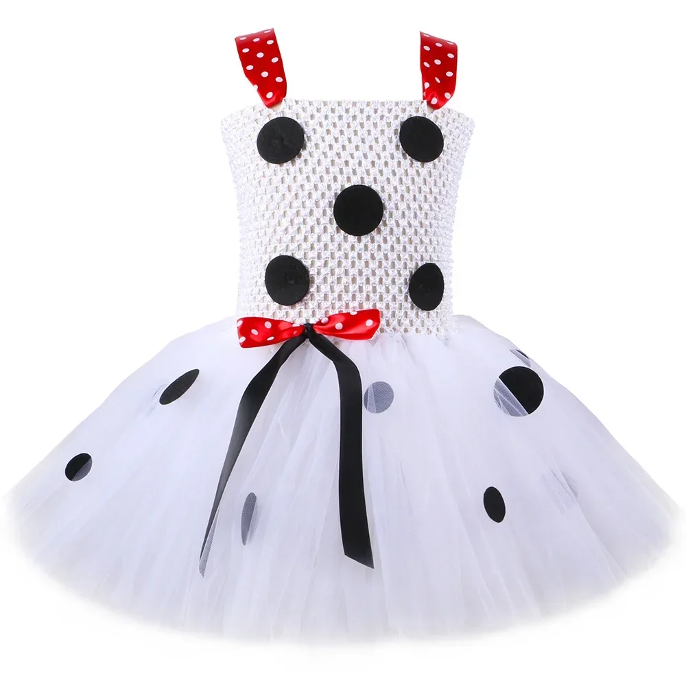 Robe Tutu pour filles, blanc, noir, Animal tacheté, chien d'halloween, Costume pour bébé, Costume pour enfants en bas âge, tenue de déguisement pour chiot