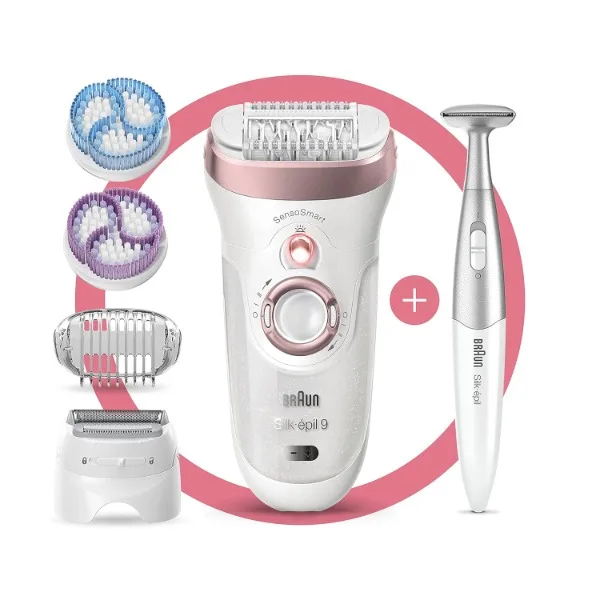 Braun Silk-épil 9 Epilator for Long-Lasting Hair Removal with Electric Shaver & Trimmer, Bikini Trimmer & Exfoliator