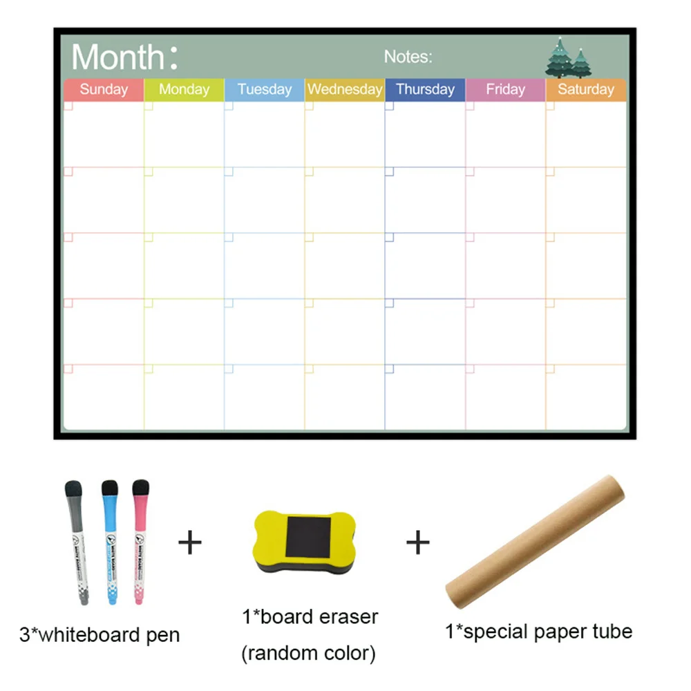 A3 Magnetic Calendar For Fridge Dry Erase White Board Message Board Weekly Monthly Planner Calendar Table Refrigerator Sticker