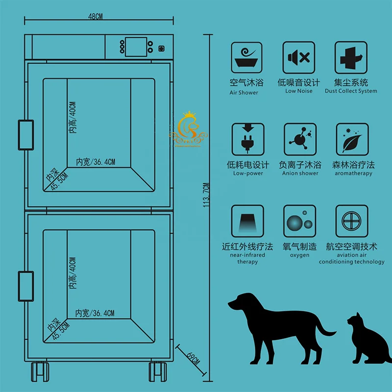 Automatic Electric Pet Dryer Box Ultra Quiet Safe Drying Precise Temperature Control Eco-friendly for