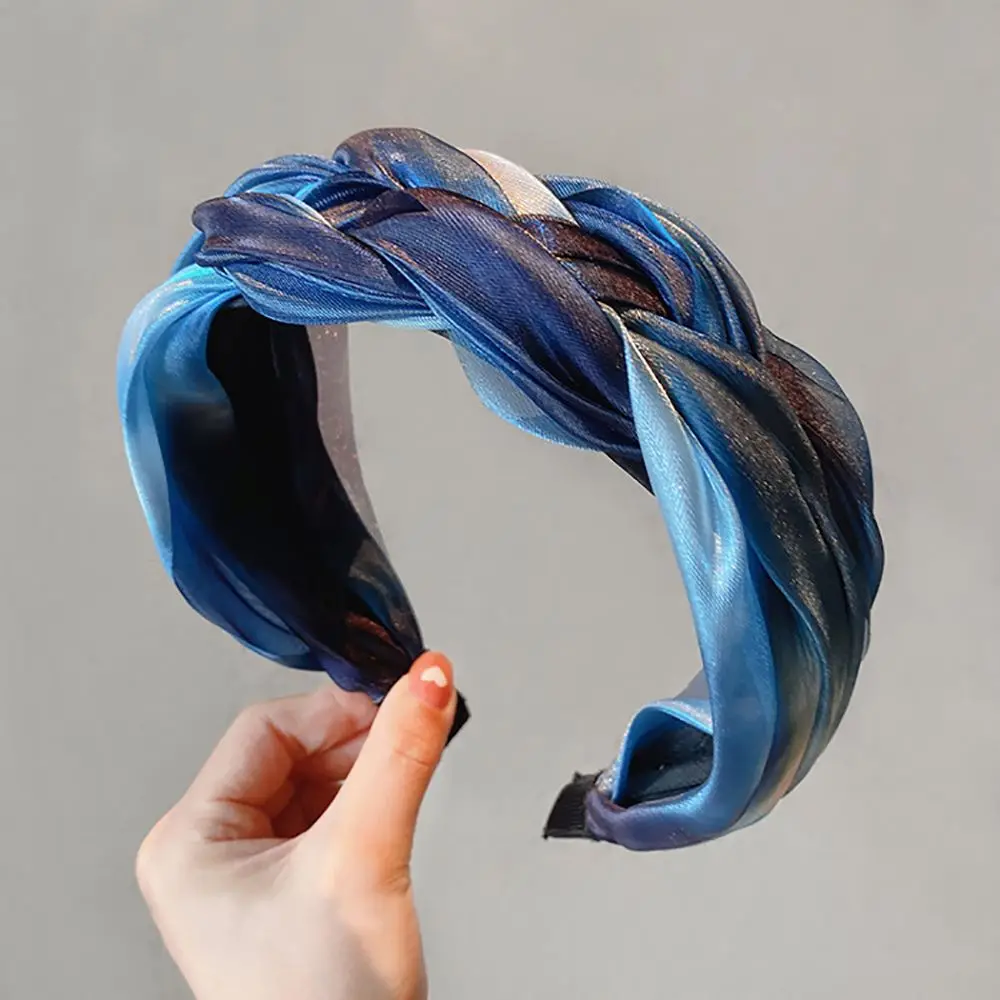 Wash Face Mesh Headdress Girls Headwear Makeup Twisted Braid Hair Hoop Women Headband Hair Accessories Korean Style Headband