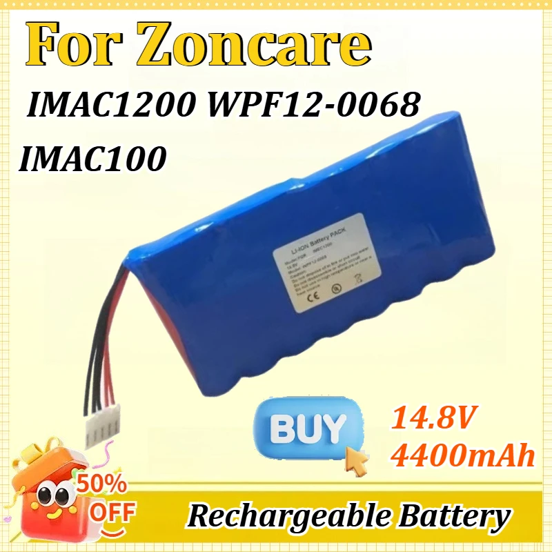 

For Zoncare 14.8V 4400mAh 5200mAh IMAC1200 WPF12-0068 IMAC100 for ECG Machine Rechargeable Batteries
