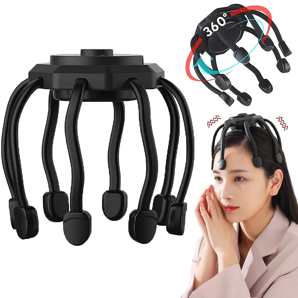 

Octopus Head Massager Electric Scalp Massager Vibrator Head Massage For Migraine Headache Pain Relief Stress Relax Treatments