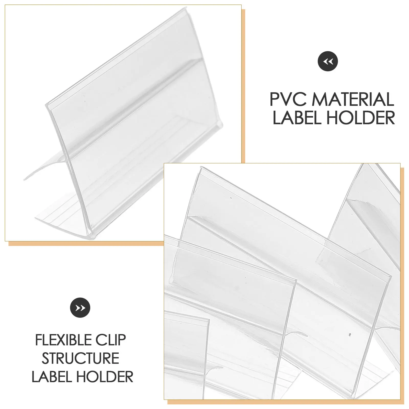 100Pcs Transparent Label Holder Plastic Price Sign Display Stand for Shelf Edge Counter Retail Store Supermarket Merchandise