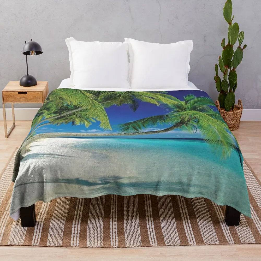 Maldives Polynesia Tropical Beach Photography Throw Blanket Bed Blankets Sofas Of Decoration Luxury Blankets