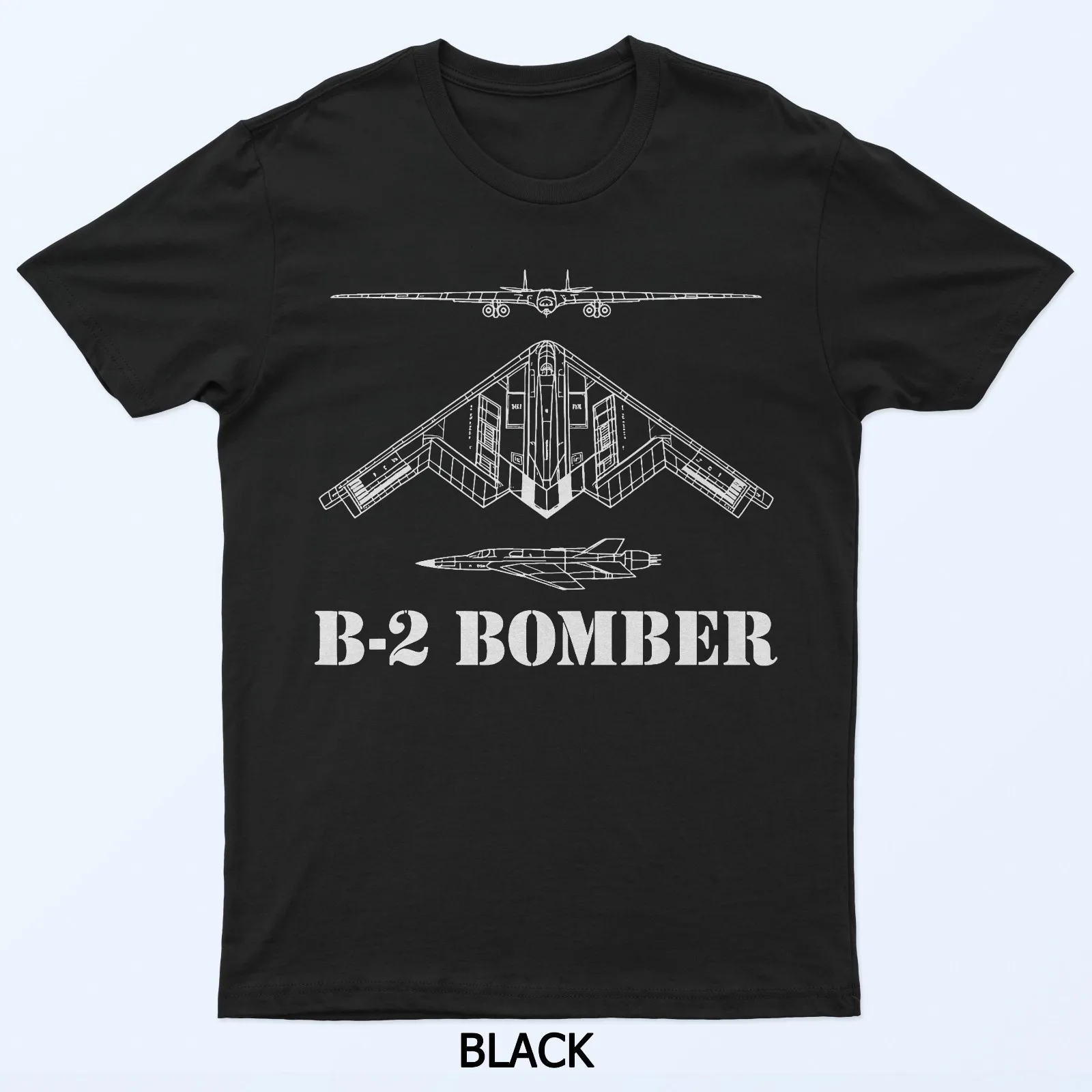 

B-2 Bomber Aircraft Schematic Military Stealth Bomber B2 T-Shirt Short Sleeve Casual 100% Cotton Shirt