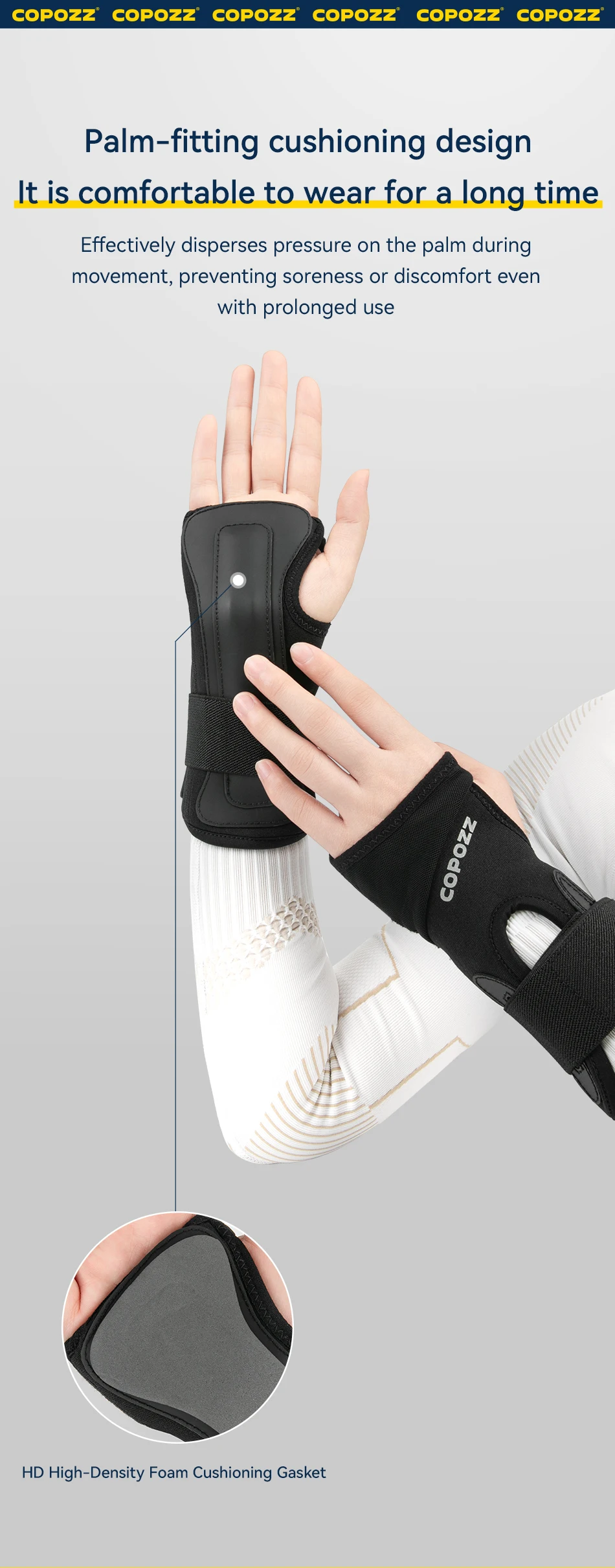 COPOZZ Erwachsenen-Ski-Handgelenkschutz, Snowboard-Handschutz, Roller-Handflächenpolster, Snowboard-Skating-Sportschutz für Männer, Frauen und Kinder – Detail 5