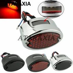 Retro LED Tail Light License Plate Lights Bracket For Harley Brake Stop Lights For Chopper Bobber Taillight Cat Eye Rear Lamp