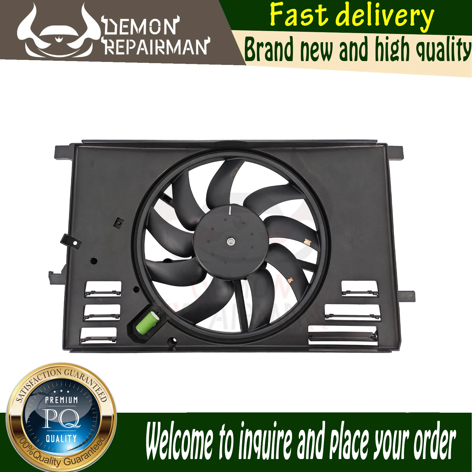 68247205AA 621-577 Car Electric Fan Cooling Radiator Ventilador Compatible With Jeep Renegade Ram ProMaster City Fiat 500X 2.4L