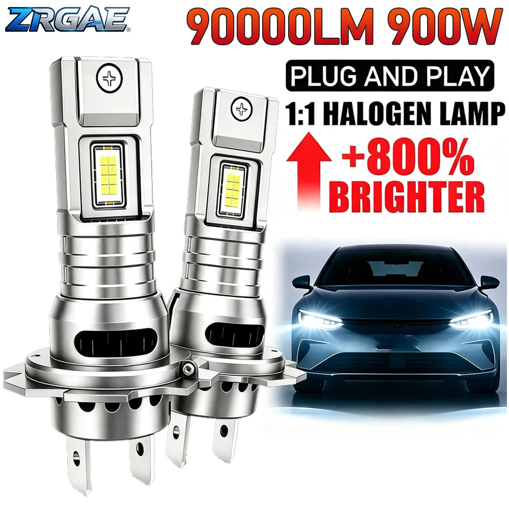 H7 LED Lamp For Car Headlight Bulb CANBUS 7035 CSP Chips 1:1 MINI Size Plug and Play 6000K Wireless Turbo Fog Light With Fan 12V