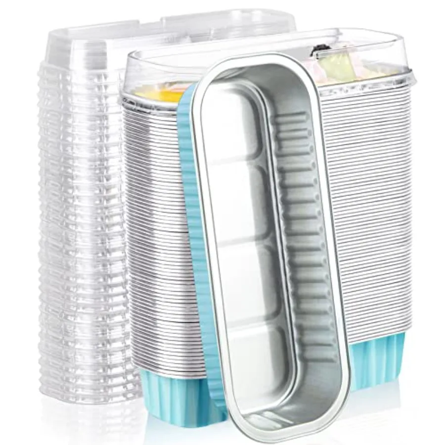 

Disposable Ramekins with Lids, 6.8oz 6.5x2.5x1.2 Aluminum Foil Tin Baking Cups, Cupcake Dert Cups Cheesecake Creme Brulee Mini