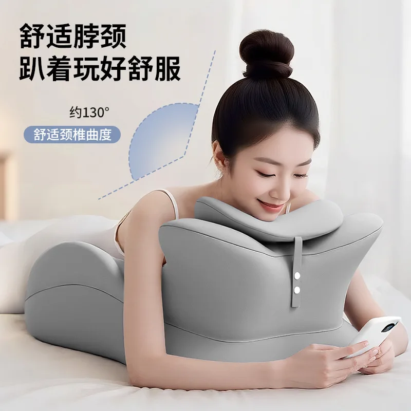 Slow Rebound Prone Sleeping Pillow for Bed Headboard Lumbar Support for Reading Phone Leg Rest Cushion for Couple