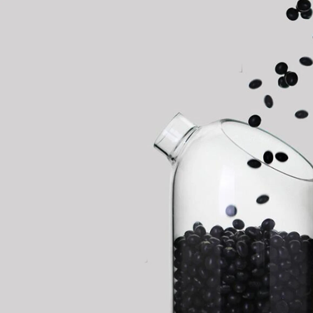 

Food Sealed Storage Container Clear Glass Jar Large Button Lid for Loose Tea Coffee Beans Sugar Salt Grain Canister Food