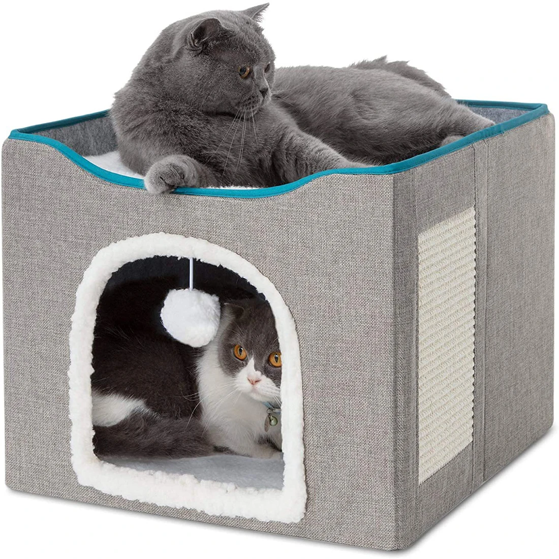 

Cat Bed House Dog Kennel Kitten Tree Exercising Tent Scratching Board Puppy Cave Nest Foldable Storage Basket Indoor Pet Supply