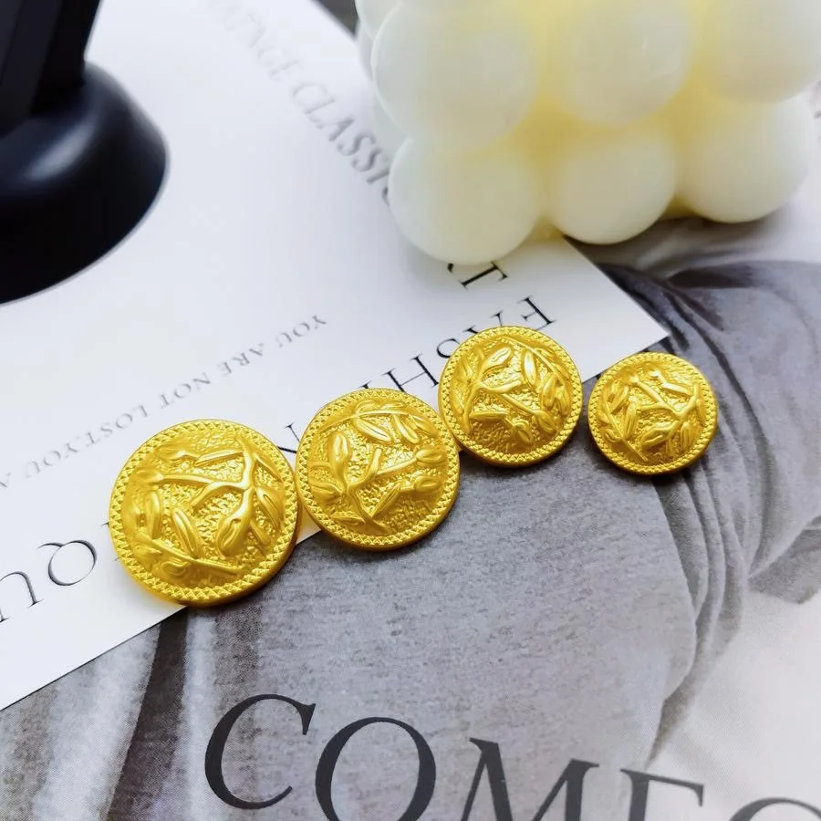 10PCS Leaf Metal Buttons Sweater Cardigan Shirt Decorative Buttons Gold Maple Leaf Design Handmade DIY Sewing Simple Buttons