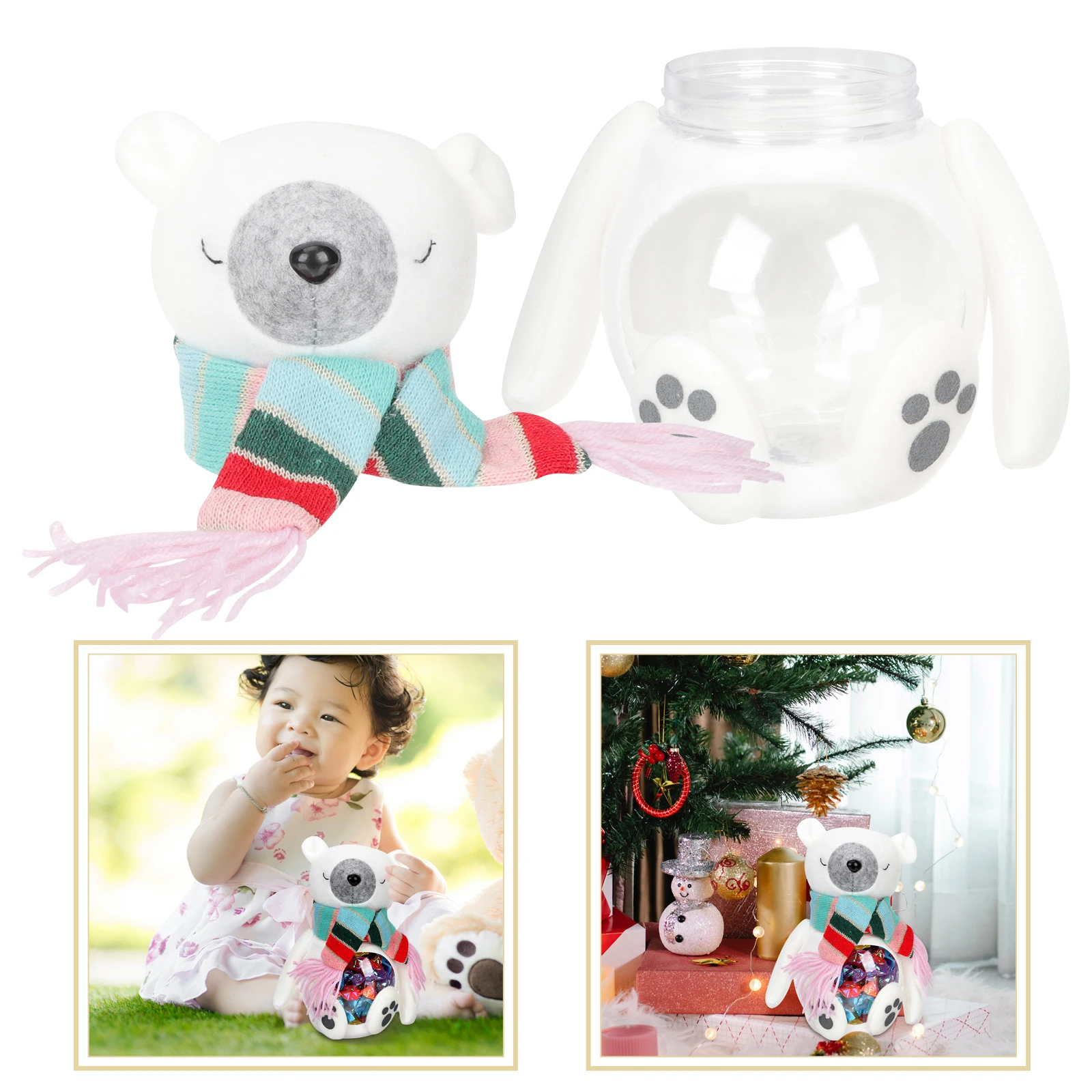 

Decorate Candy Jar Christmas Decorations Jars Cloth Cookie Tin Cute Food Storage