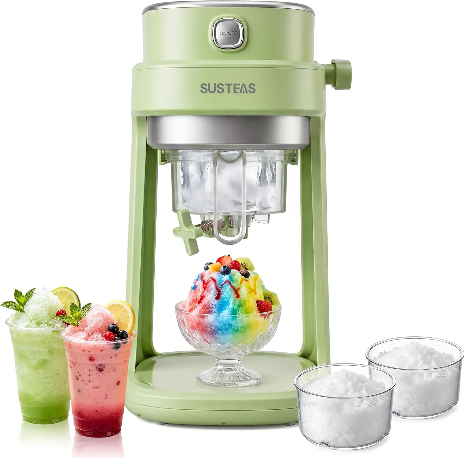 

Snow Cone Shaved Ice Machine,with Adjustable Knob,Electric Ice Shaver Slushie Machine for Kids Birthday Party, House War