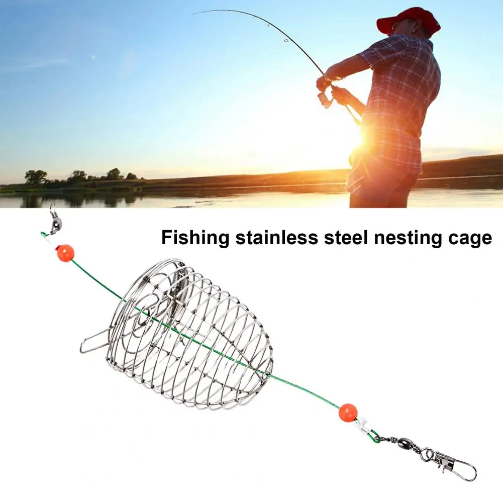 Fishing Lure Cage  Long Lasting with Spring Simple Operation  Fishing Bait Trap Cage Angling Equipment for Angling