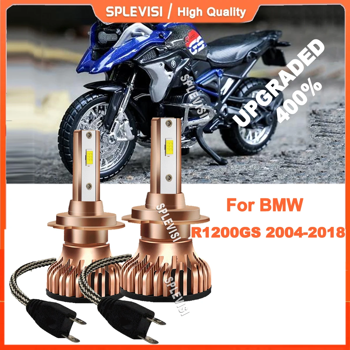 2x H7 Motorcycle LED Headlight Motorbike Lamp CSP Chips For BMW R1200GS 2004-2018 R1200RS 2015-2019 R1200RT 2005-2018