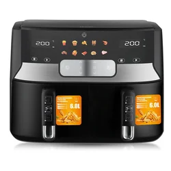 In stock 12L digital double drawer multicooker with air fryer air fryer tongs air fryer cooking guide uk