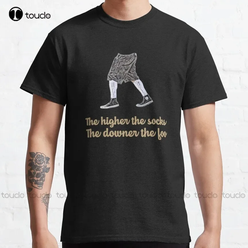 The Higher The Socks Classic T-Shirt Red Shirts For Men Fashion Creative Leisure Funny Harajuku T-Shirt Custom Gift Xs-5Xl Retro
