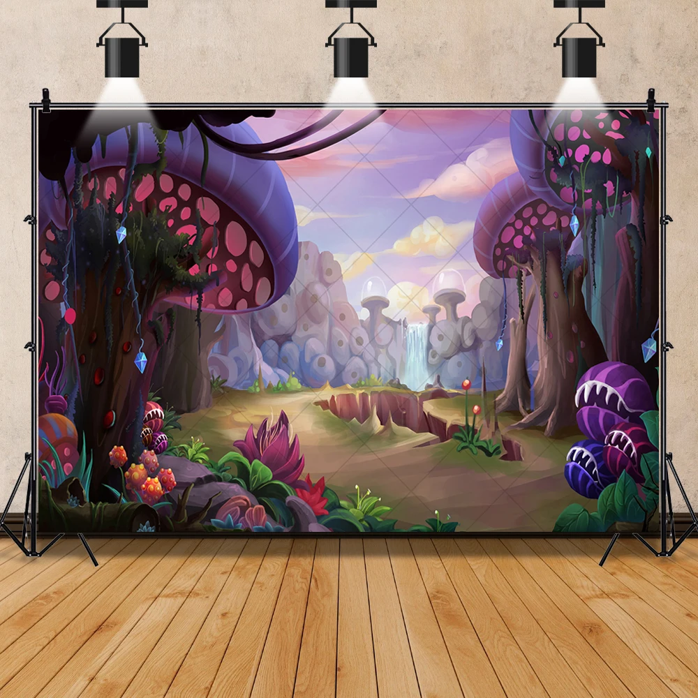 Enchanted Forest Backdrop Fancy Fairyland Magic Big Tree Wonderland Wedding Baby Shower Birthday Customized Background