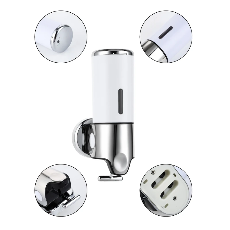 Bathroom Soap Dispenser Press Hand Sanitizer Holder Wall Mount Soap Shampoo Head Shower Liquid Dispenser Bathroom Accessories