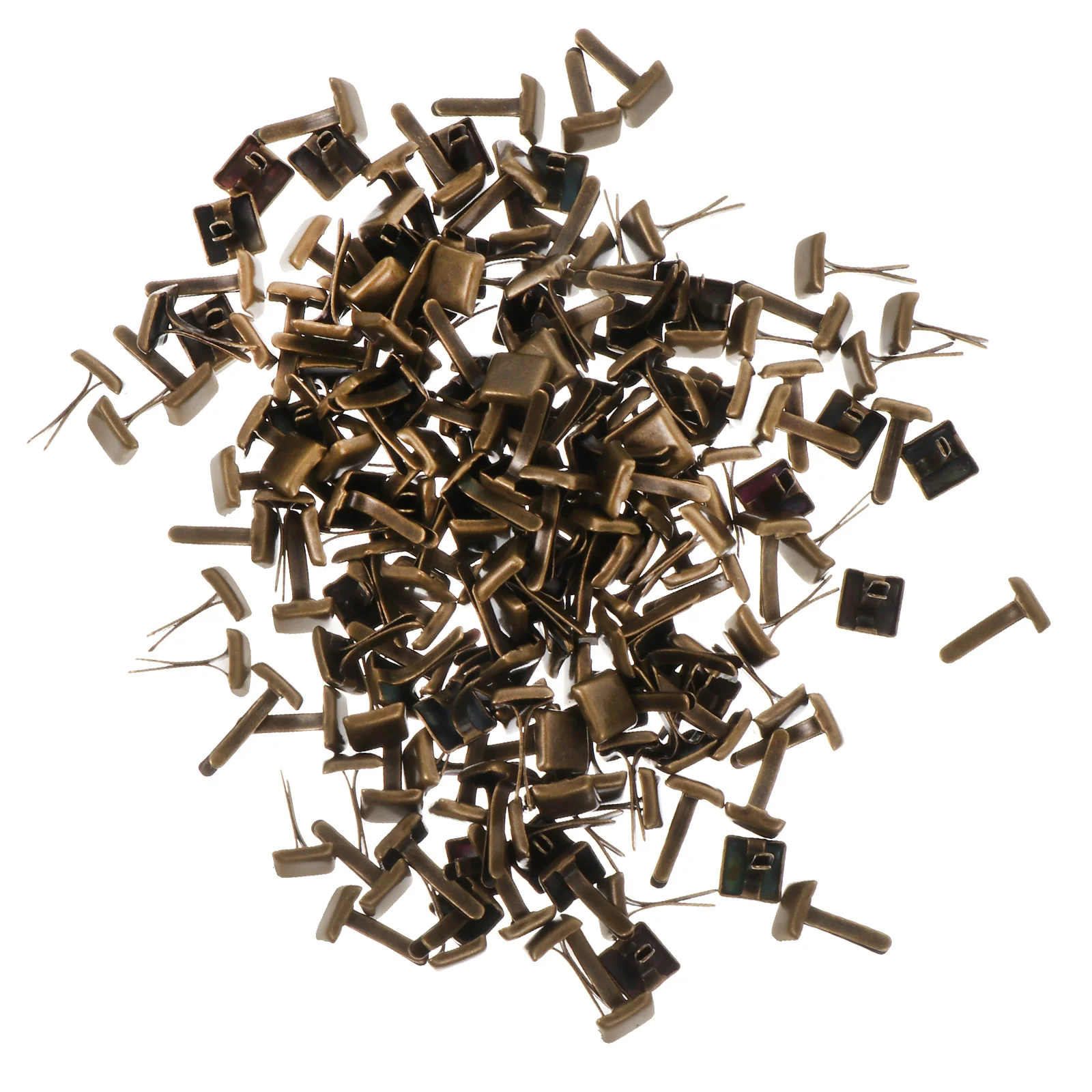 300 Pcs Two-legged Nails Feet Studs DIY Rivets Paper Craft Accessories Iron Square