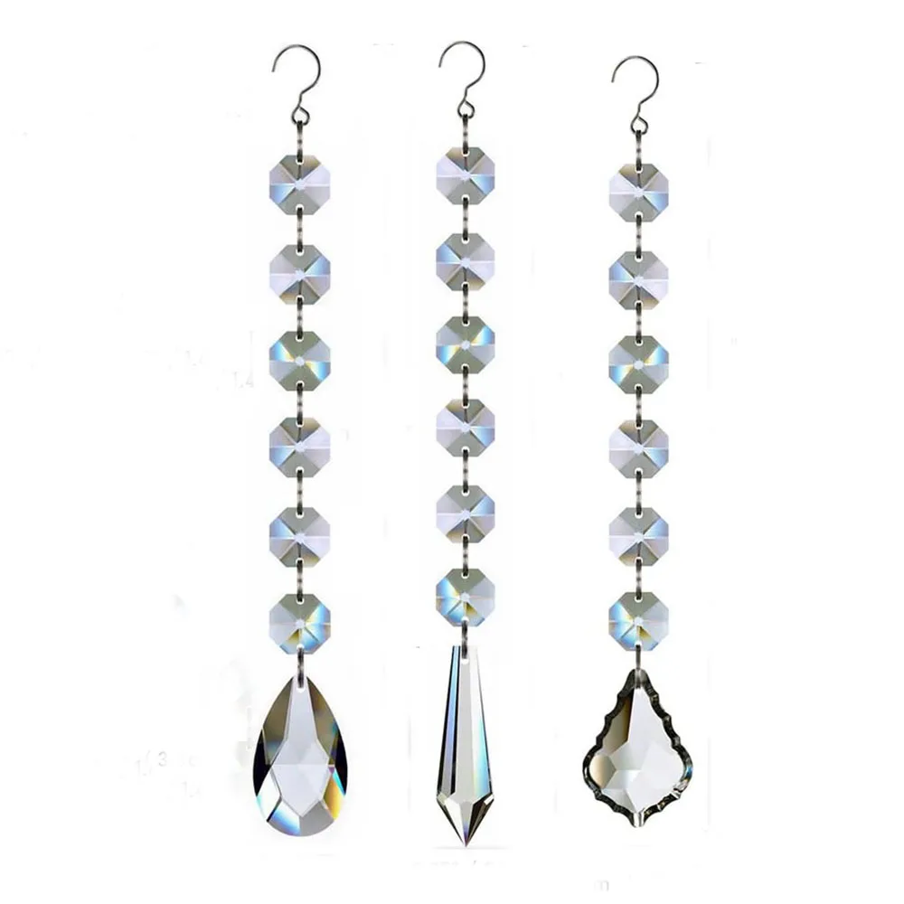 

10pcs 38mm Clear Maple Leaf Crystal Prism Suncatchers Chandelier Parts Glass Lighting Parts Hanging Teardrop Pendants