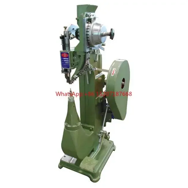 

electrical automatic feeding semi hallow rivet trolley bags leather belt riveting machine