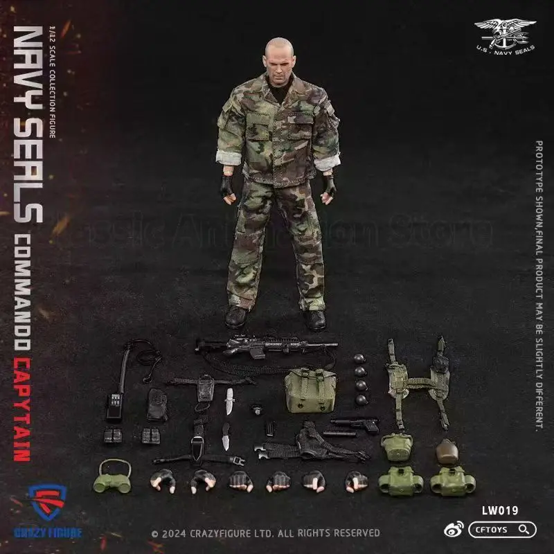 

【Оригинал】CRAZY FIGURE NAVY SERLS-COMMANDO CAPYTAIN LW019 1/12 экшн-модель игрушки