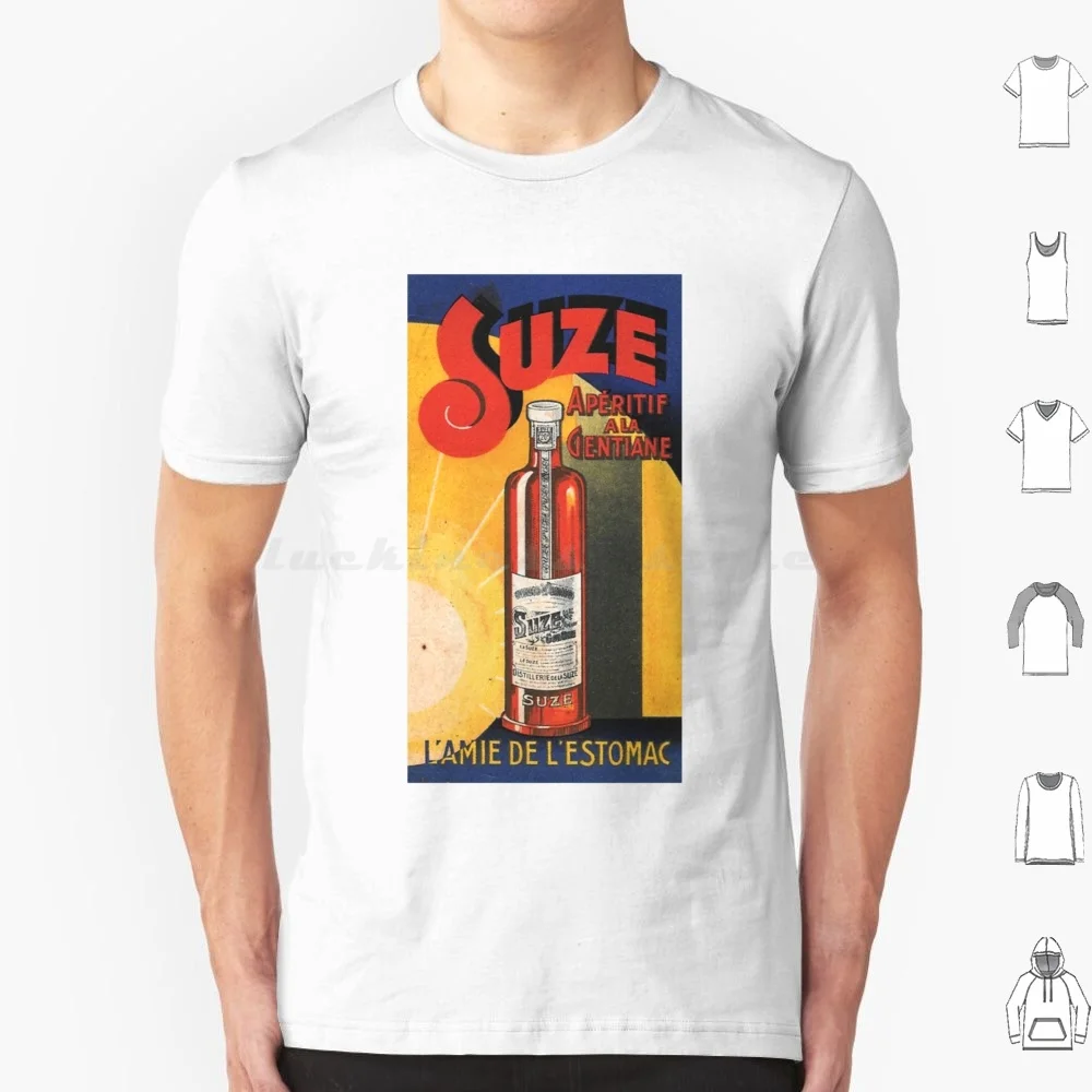 Suze Werbeplakat-Vintage Enzian Aperitif T-Shirt Männer Frauen Kinder 6xl Pub Vintage Retro Werbung Pastis Minze Pastille