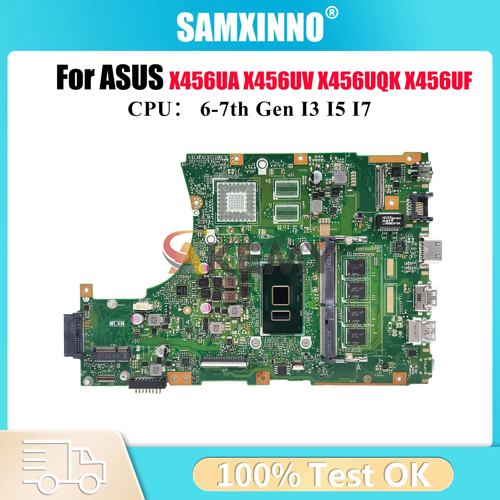 

X456UA Материнская плата для ноутбука ASUS VivoBook A456U F456U X456UVK R457U X456UQK X456U X456UF X456UB Материнская плата с процессором I3 I5 I7