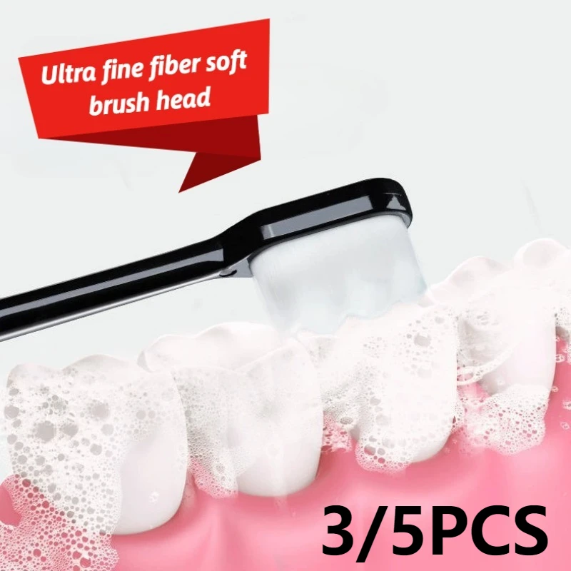 

3/5 шт., мягкая зубная щетка из микрофибры, уход за чувствительными деснами, глубокая очистка, эффективная чистка полости рта, незаменимая