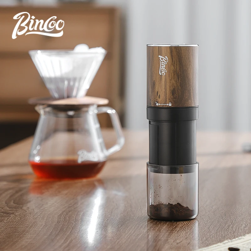 Bincoo مطحنة القهوة الكهربائية الصغيرة المحمولة مطحنة حبوب القهوة USB شحن 420 الفولاذ المقاوم للصدأ الأساسية مطحنة نكهة الاسبريسو