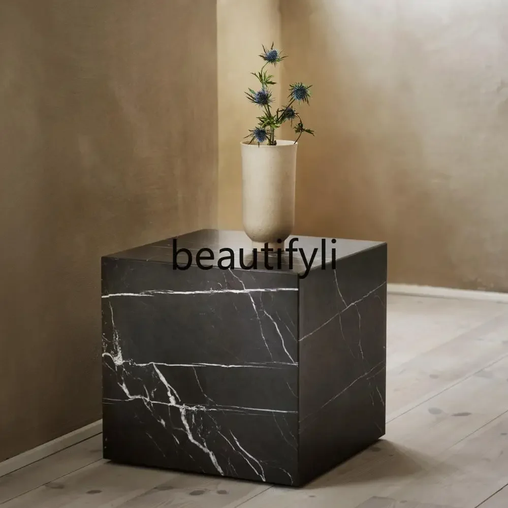 

qqNordic Light Luxury чрезвычайно простой современный мраморный квадратный кубический диван приставной столик небольшой журнальный столик